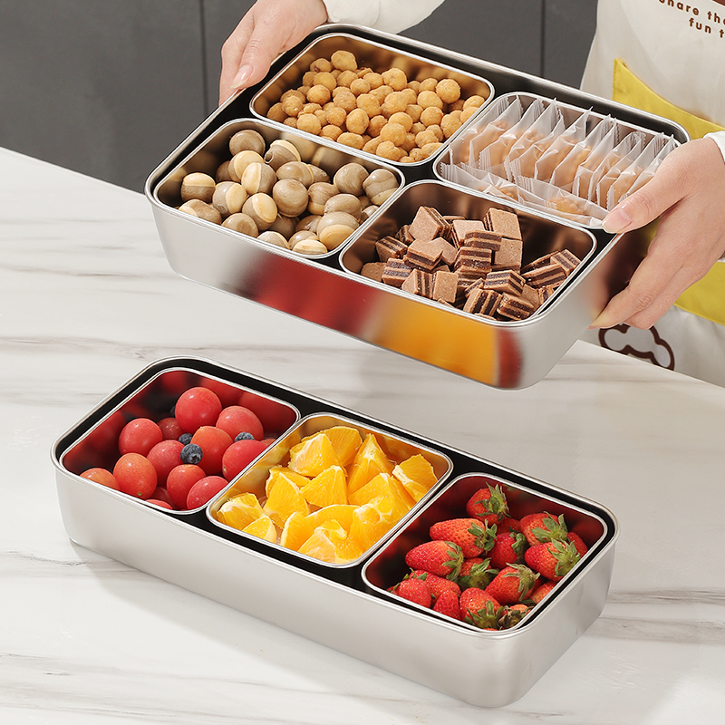 Commercial Kitchen Vendor - Stainless Steel Seasoning Box Commercial Multi-grid