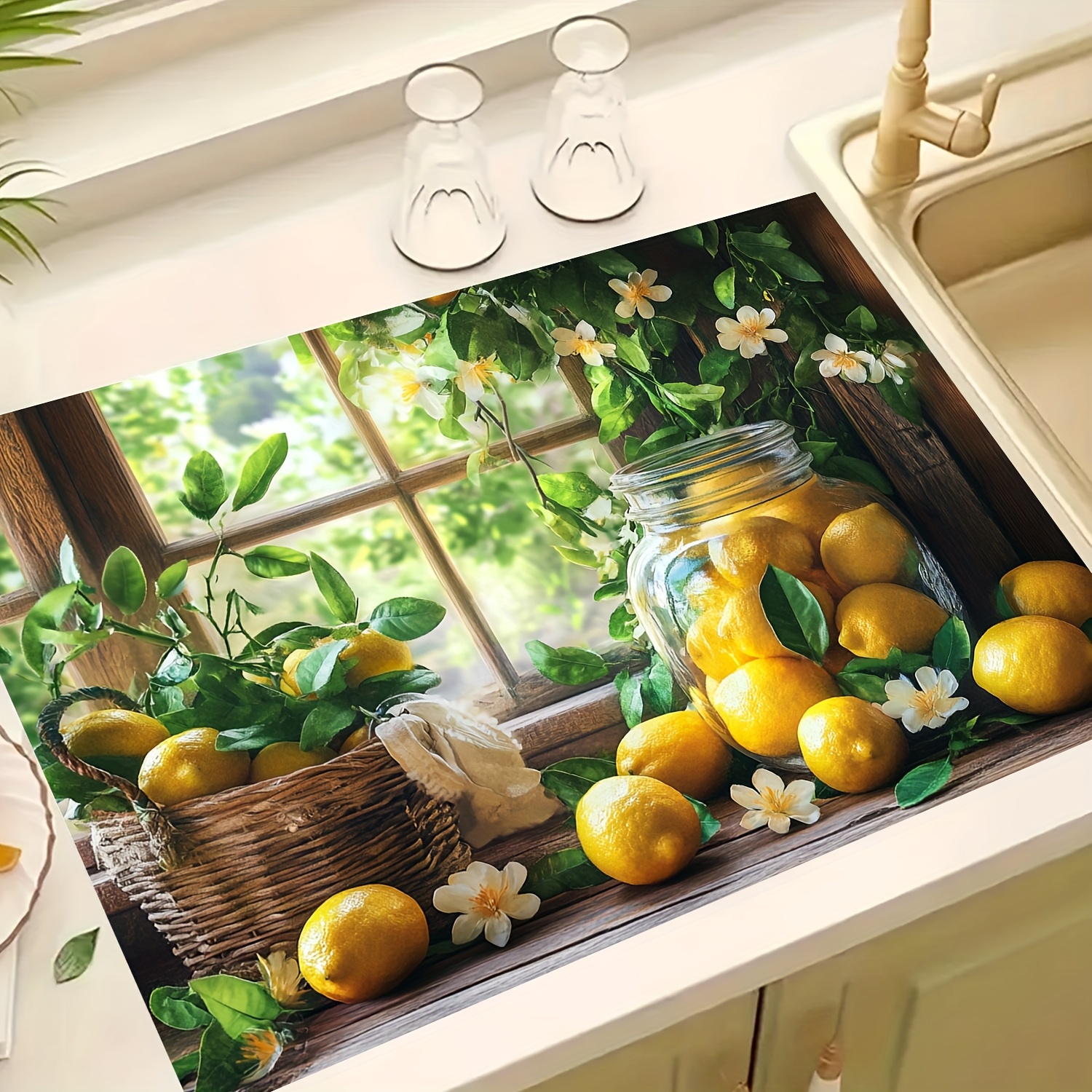 Commercial Kitchen Burner - Lemon Window Stove Top Cover, Non-Slip