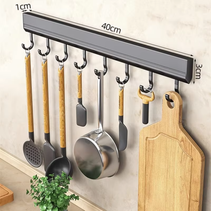 Commercial Kitchen Rack - Kitchen Hook Rack Punch-free Wall-mounted Rack