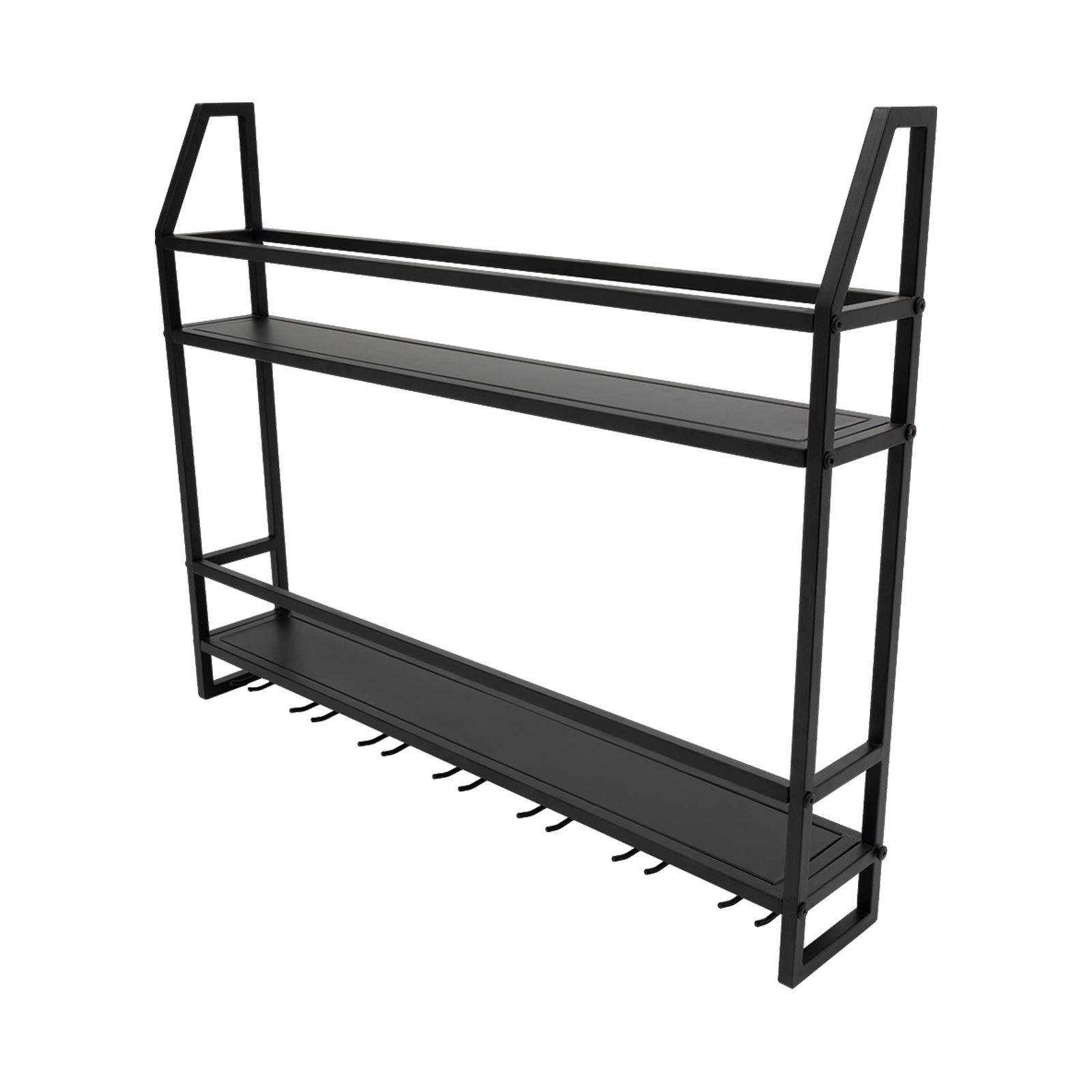 Commercial Kitchen Rack - Double-layer Wine Rack Wall-Mounted Glass Holder