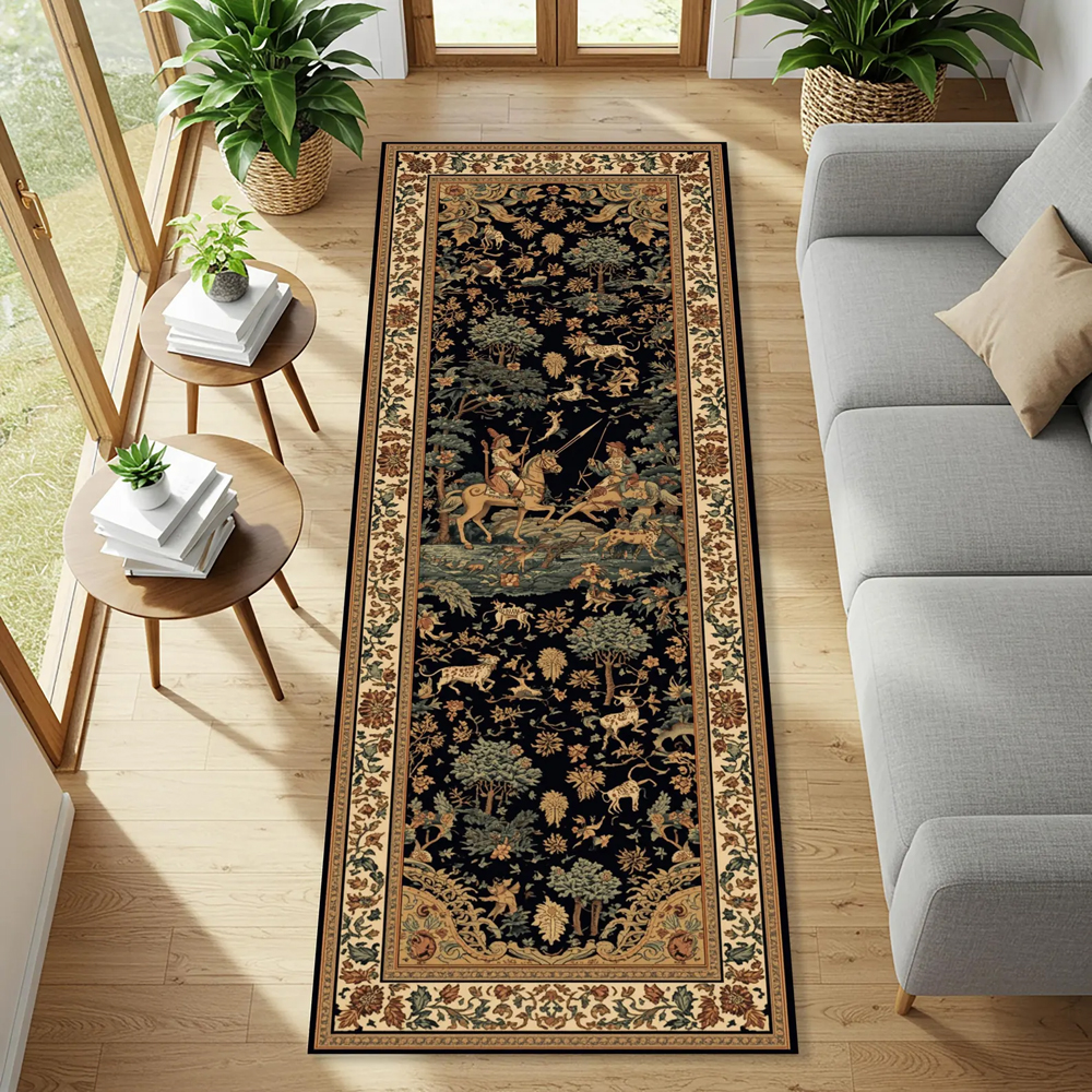 Commercial Kitchen Mats - Vintage Floral & Wildlife Runner Rug
