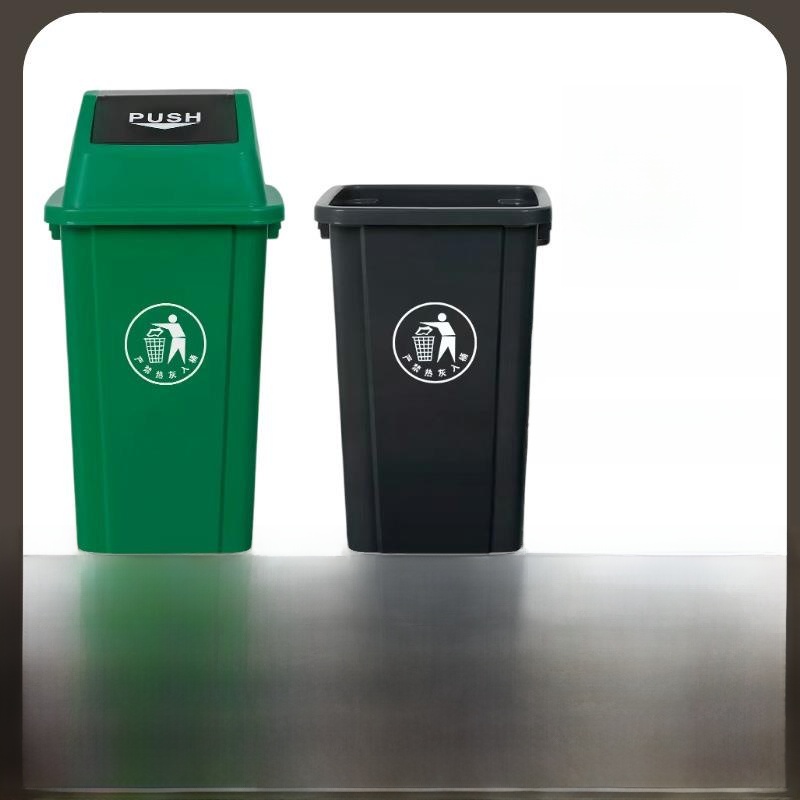 Commercial Kitchen Garbage Can - Large Capacity Square Kitchen Waste Bin