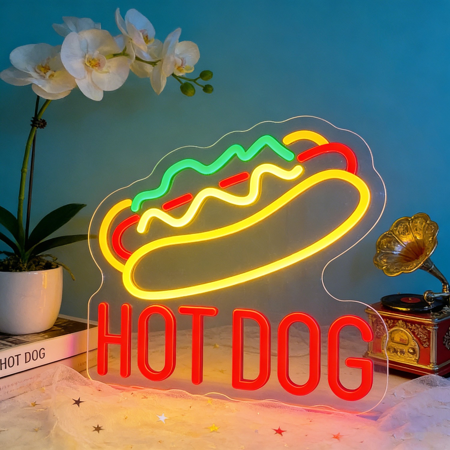 HOT DOG Neon Sign Food Shaped  - Commercial Kitchen Windows ulasan dan harga