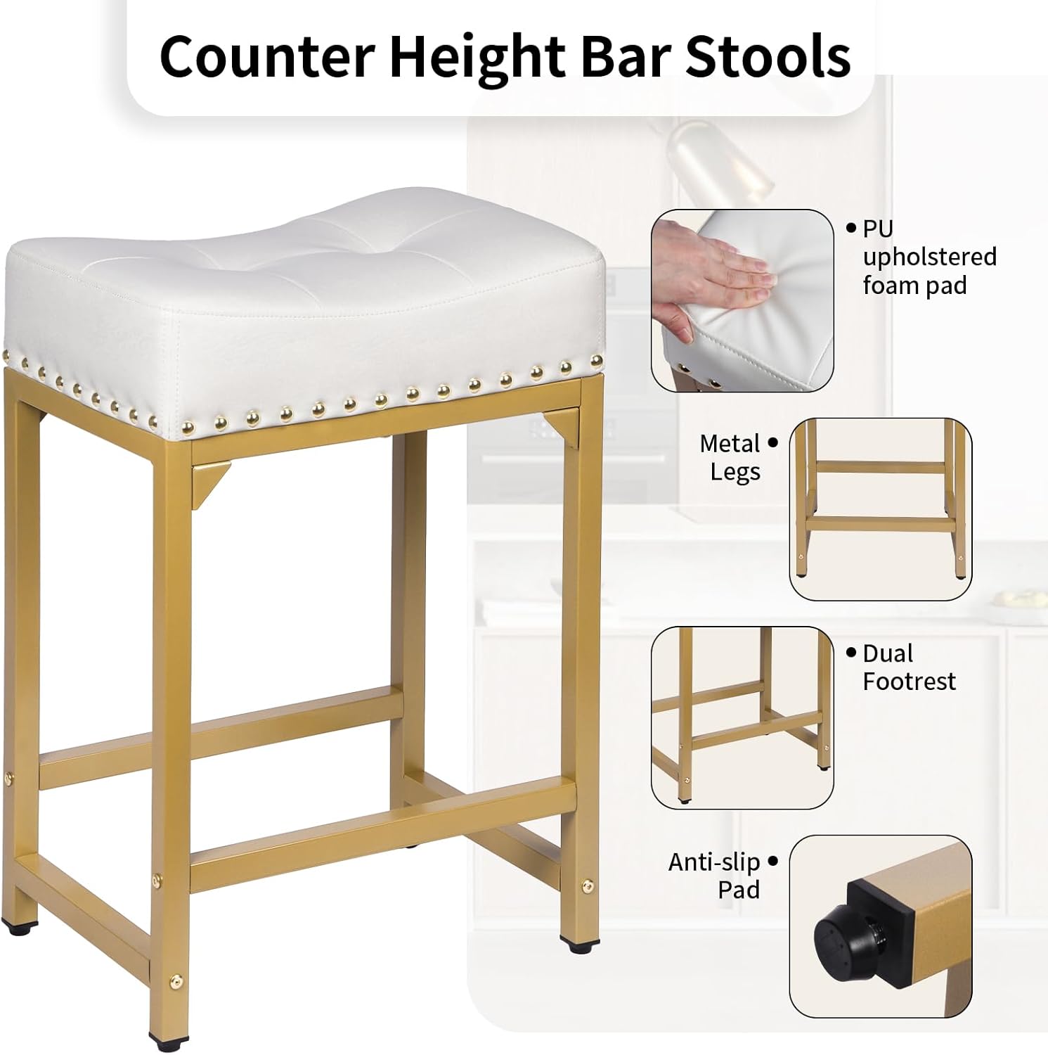 Bar Stools Set of 2, Counter H - Commercial Kitchen Island ulasan dan harga