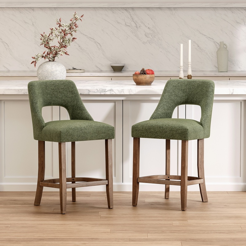 Green Upholstered Counter Stoo - Commercial Kitchen Island ulasan dan harga