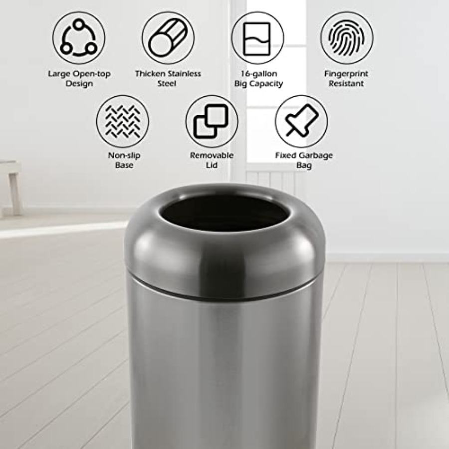 Outdoor Stainless Steel Trash  - Commercial Kitchen Garbage Can ulasan dan harga