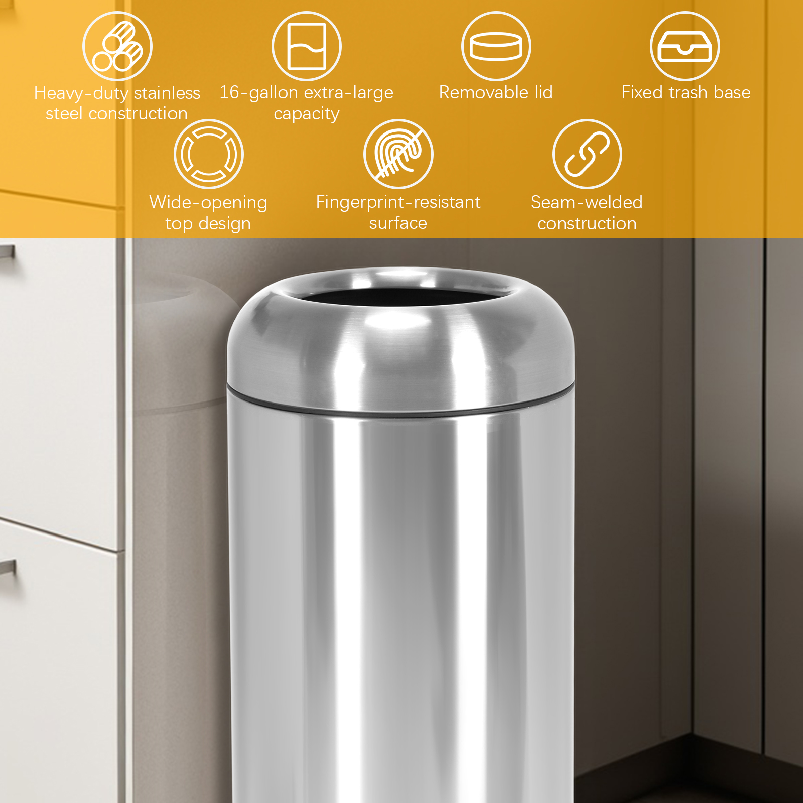 16 Gallon Commercial Big Garba - Commercial Kitchen Garbage Can ulasan dan harga