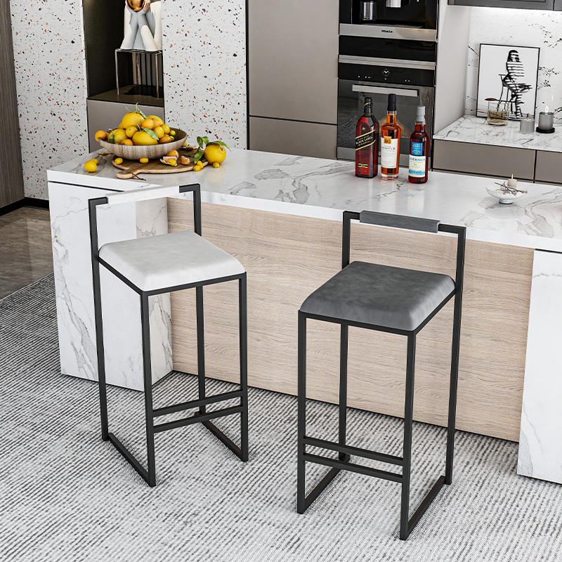 Nordic Velvet Black Bar Chairs - Commercial Kitchen Counter ulasan dan harga