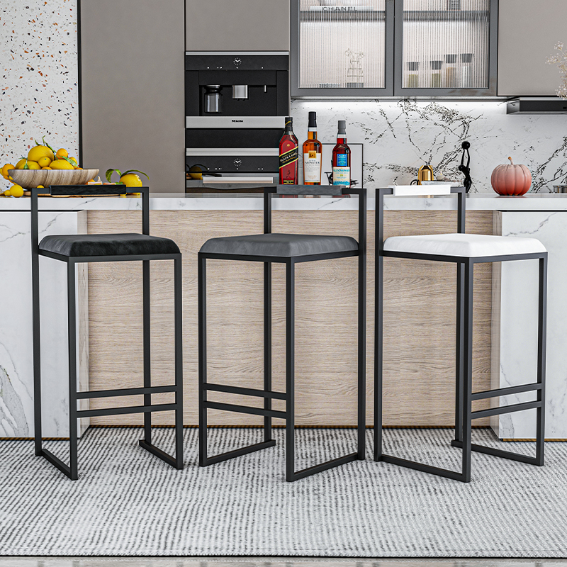 Nordic Velvet Black Bar Chairs - Commercial Kitchen Counter ulasan dan harga