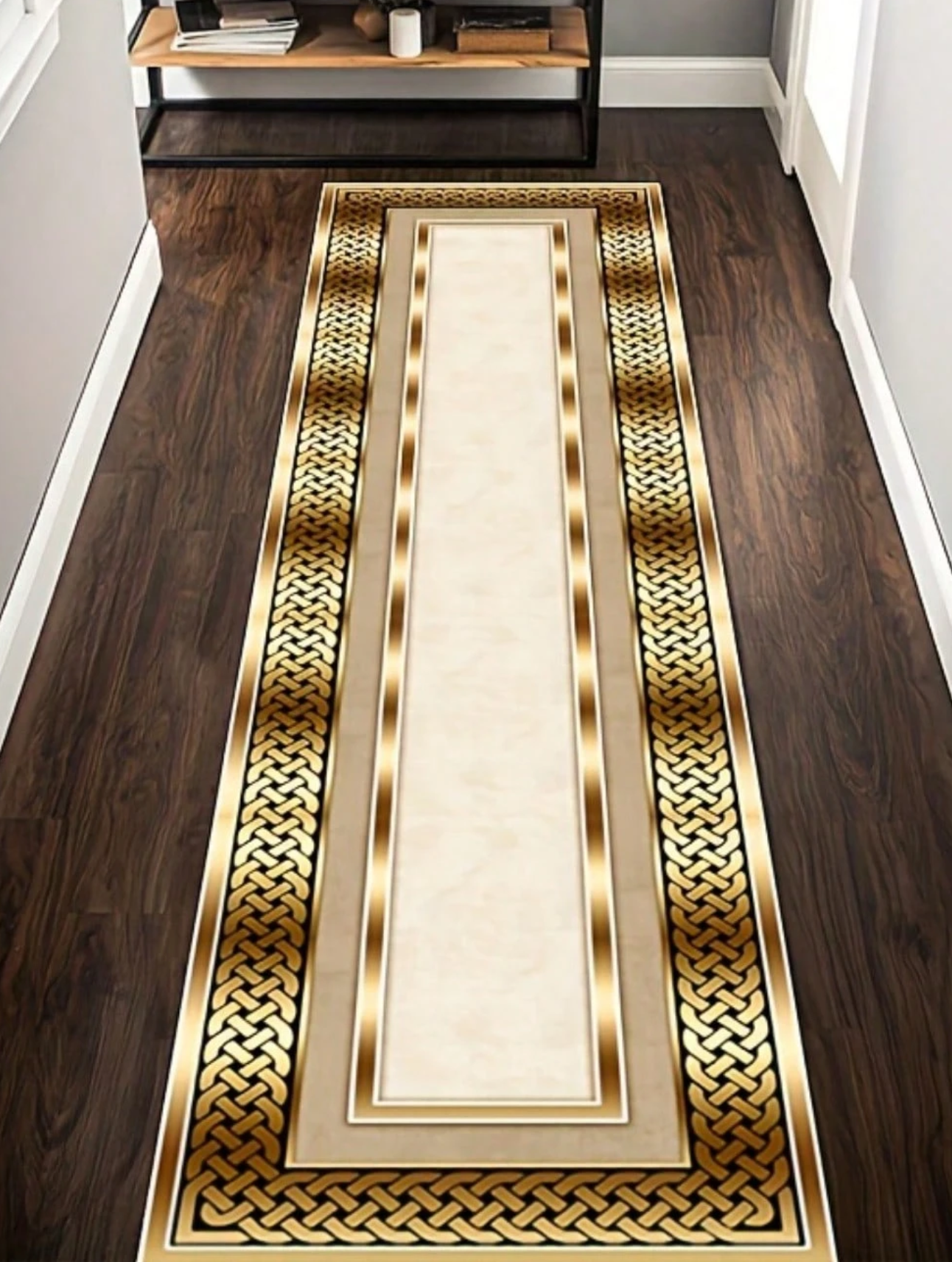 Geometric Gold Floral Feather  - Commercial Kitchen Mats ulasan dan harga