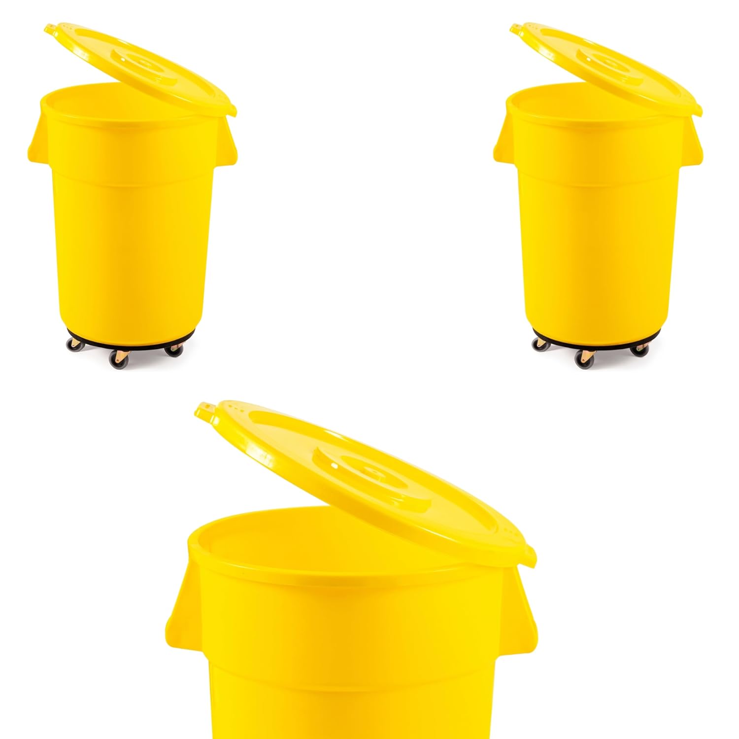 3 Pack 44 Gallon Yellow Round  - Commercial Kitchen Garbage Can ulasan dan harga