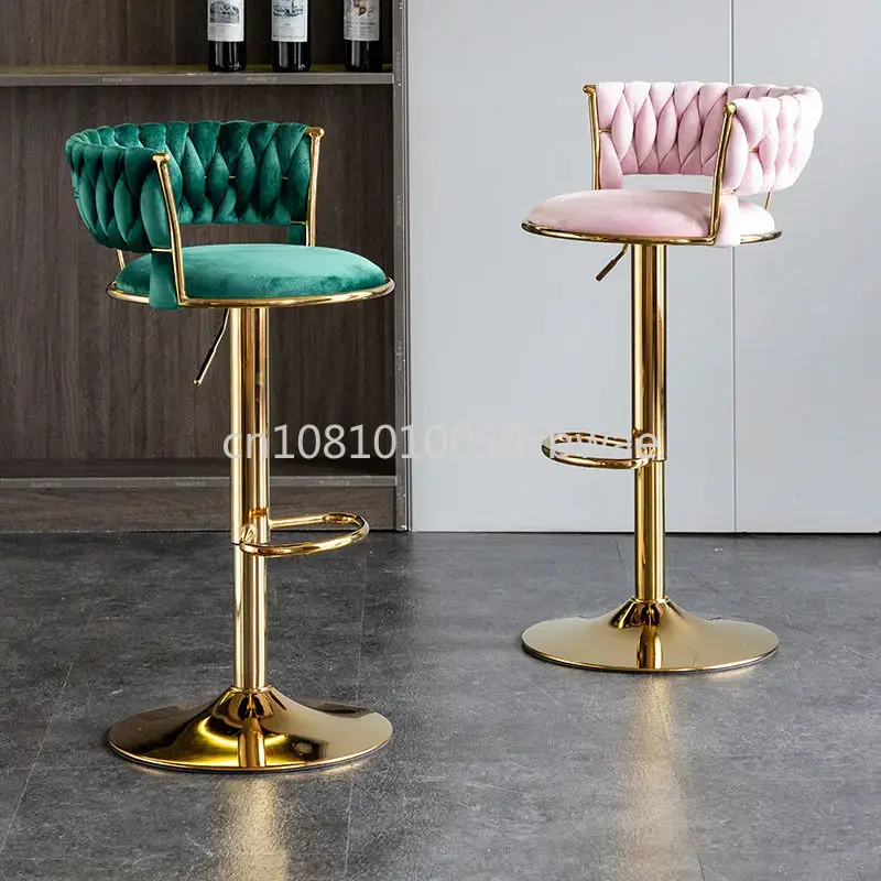 Modern Velvet Bar Stools Swive - Commercial Kitchen Counter ulasan dan harga