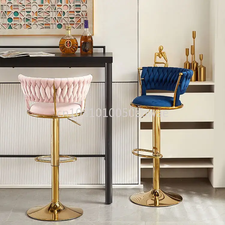 Modern Velvet Bar Stools Swive - Commercial Kitchen Counter ulasan dan harga