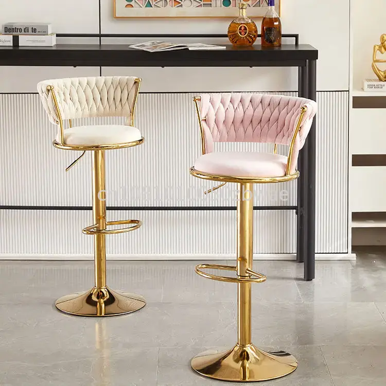 Modern Velvet Bar Stools Swive - Commercial Kitchen Counter ulasan dan harga