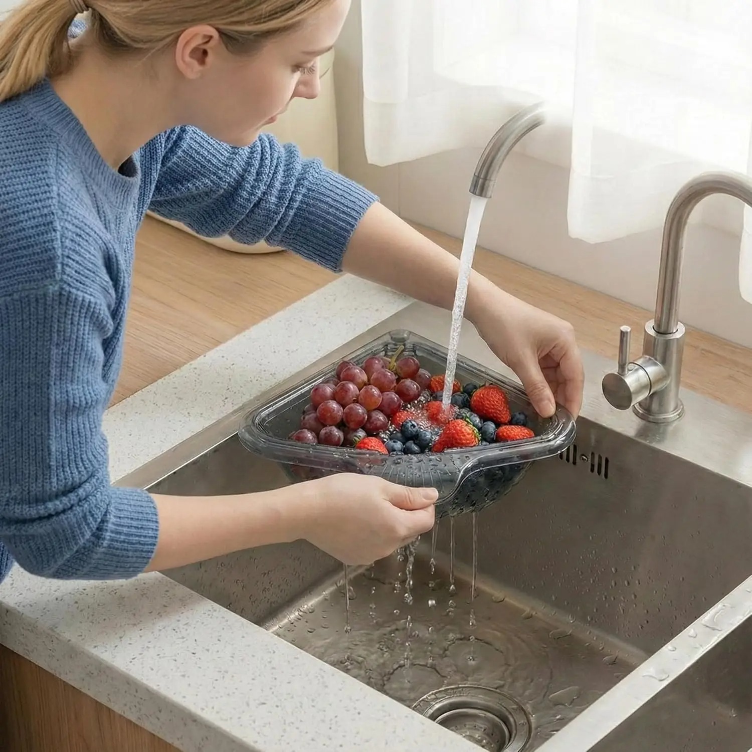 Multifunctional Sink Strainer  - Commercial Kitchen Bin ulasan dan harga