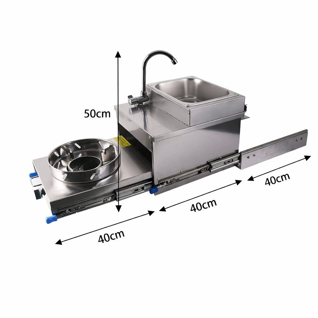 RV Pull-out Gas Stove With Sin - Commercial Kitchen Burner ulasan dan harga