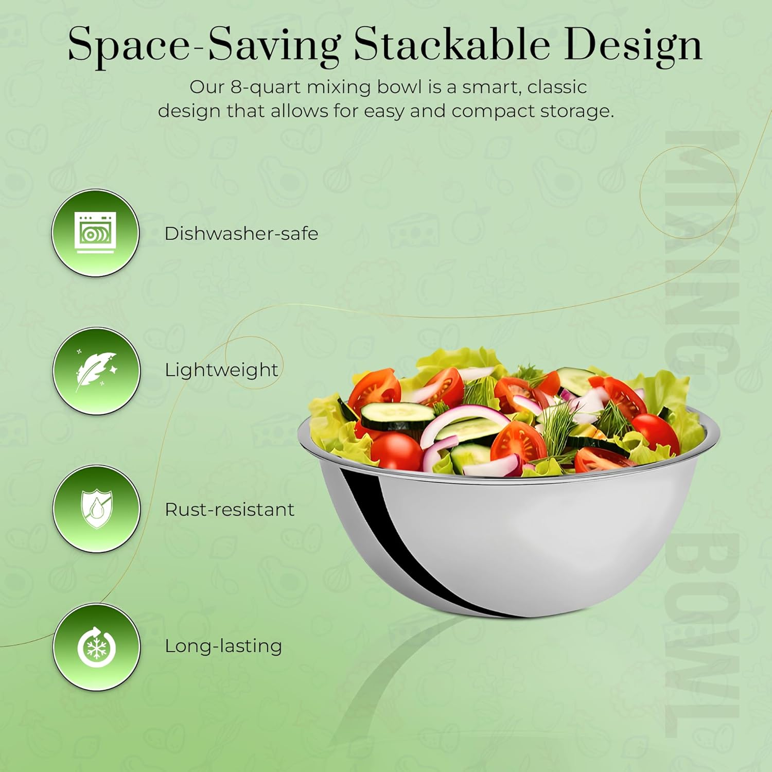 Stainless Steel Mixing Bowls 8 - Commercial Kitchen Set ulasan dan harga