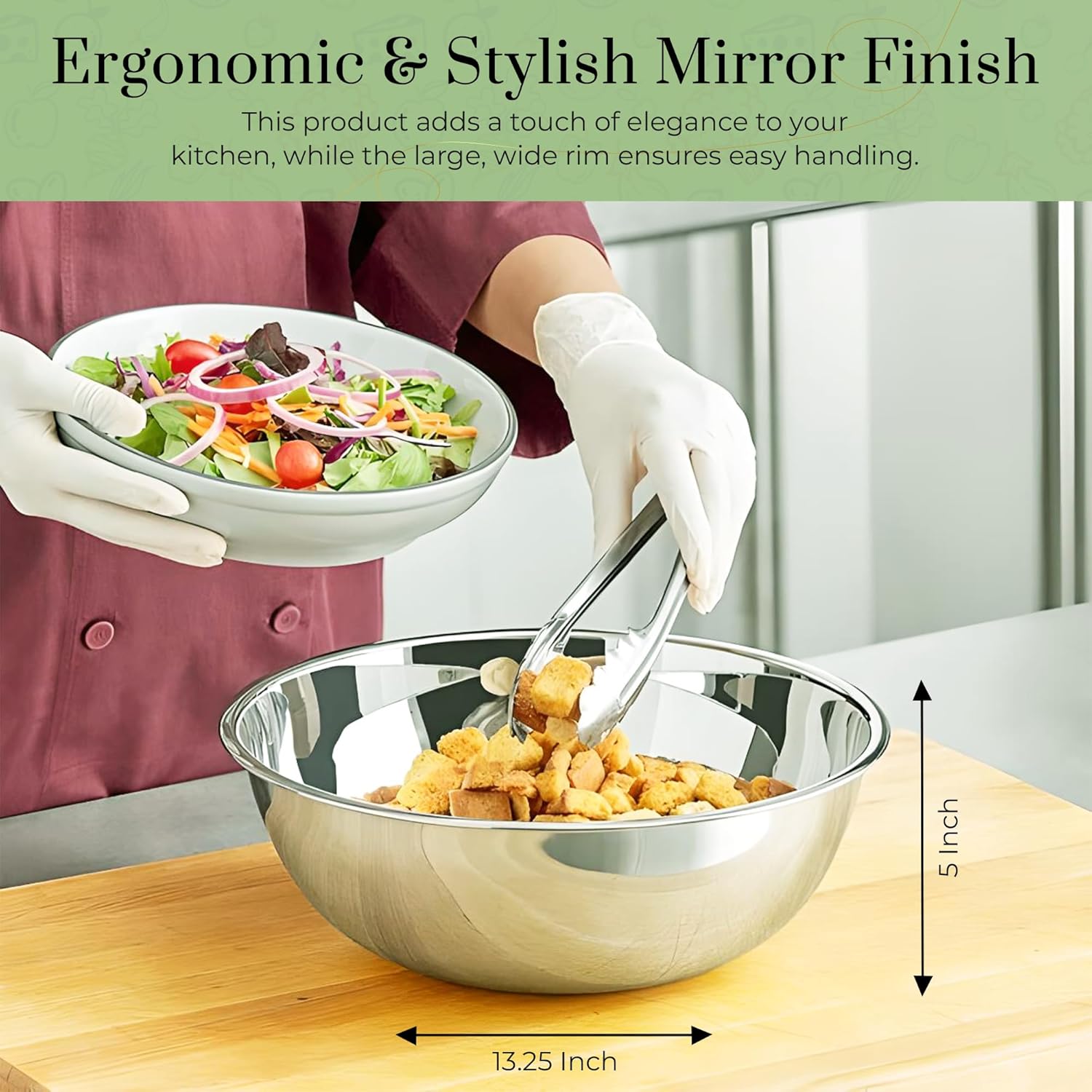 Stainless Steel Mixing Bowls 8 - Commercial Kitchen Set ulasan dan harga