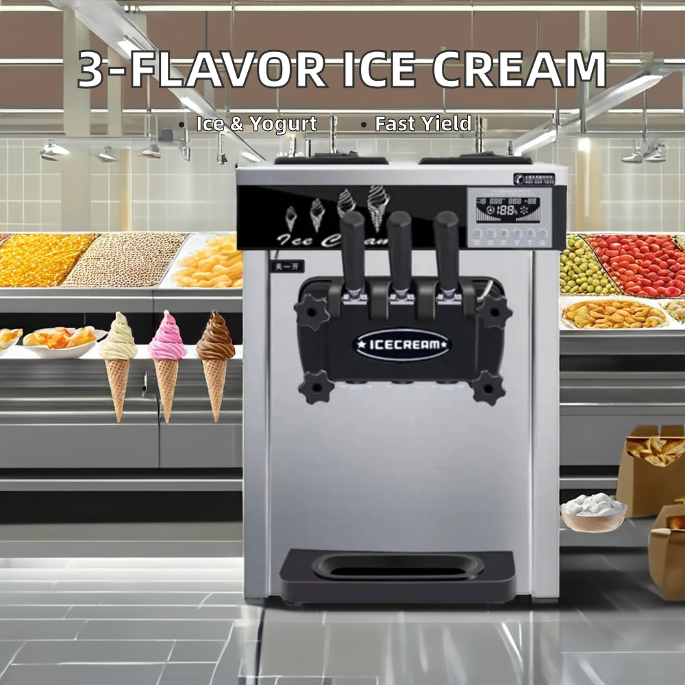 Ice Cream Maker 20-28L/h 3 Fla - Soft Serve Ice Cream Machine ulasan dan harga