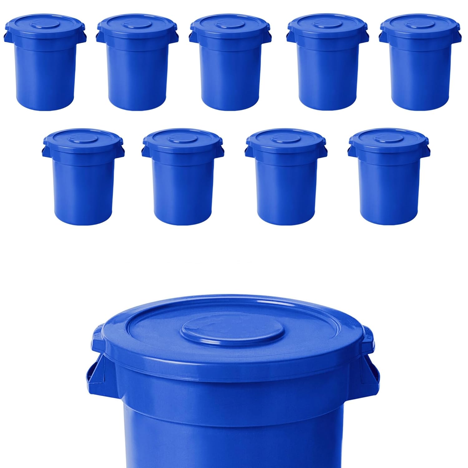 10 Pack 32 Gallon Blue Round C - Commercial Kitchen Garbage Can ulasan dan harga