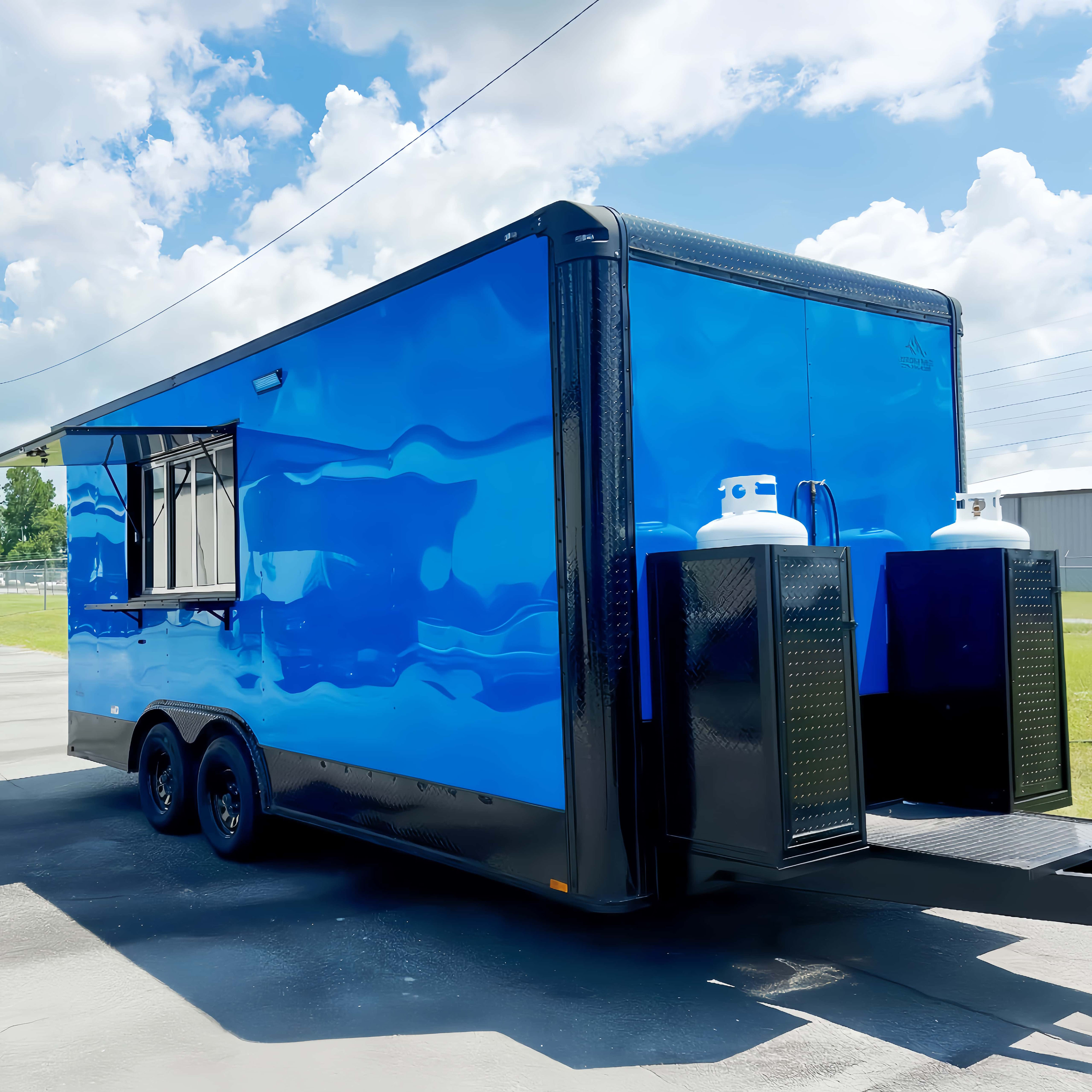 Outdoor Food Truck Trailer wit - Commercial Kitchen Trailer ulasan dan harga