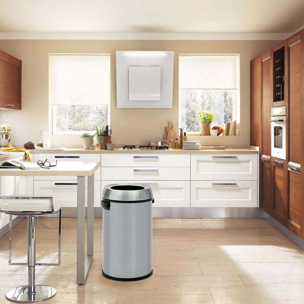 Round Kitchen Trash Can,Stainl - Commercial Kitchen Garbage Can ulasan dan harga