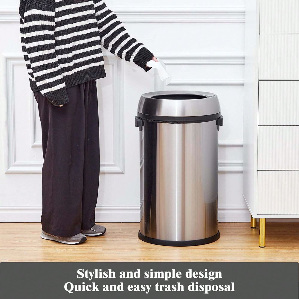 Round Kitchen Trash Can,Stainl - Commercial Kitchen Garbage Can ulasan dan harga