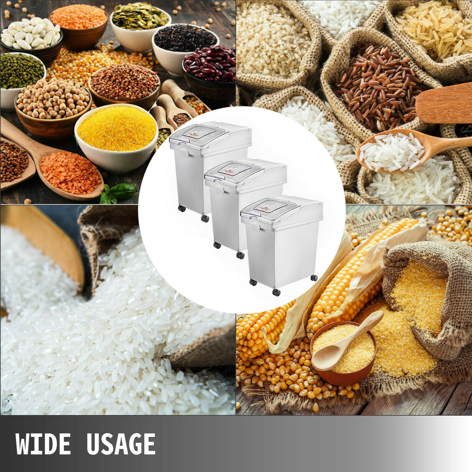 VEVOR 25L Dry Ingredient Stora - Commercial Kitchen Bin ulasan dan harga