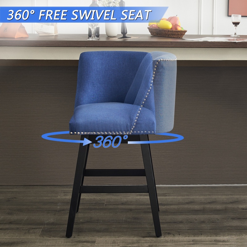 Dark Blue Upholstered Bar Stoo - Commercial Kitchen Island ulasan dan harga