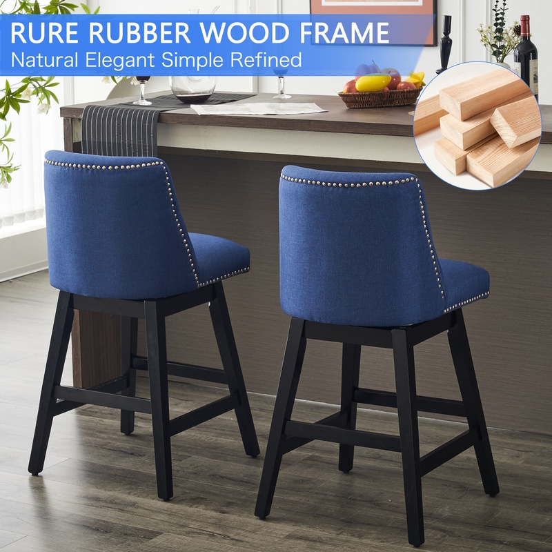 Dark Blue Upholstered Bar Stoo - Commercial Kitchen Island ulasan dan harga