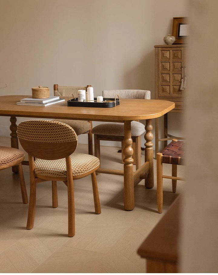 Nordic Vintage Oak Dining Tabl - Commercial Kitchen Set ulasan dan harga