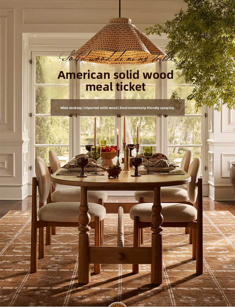 Nordic Vintage Oak Dining Tabl - Commercial Kitchen Set ulasan dan harga