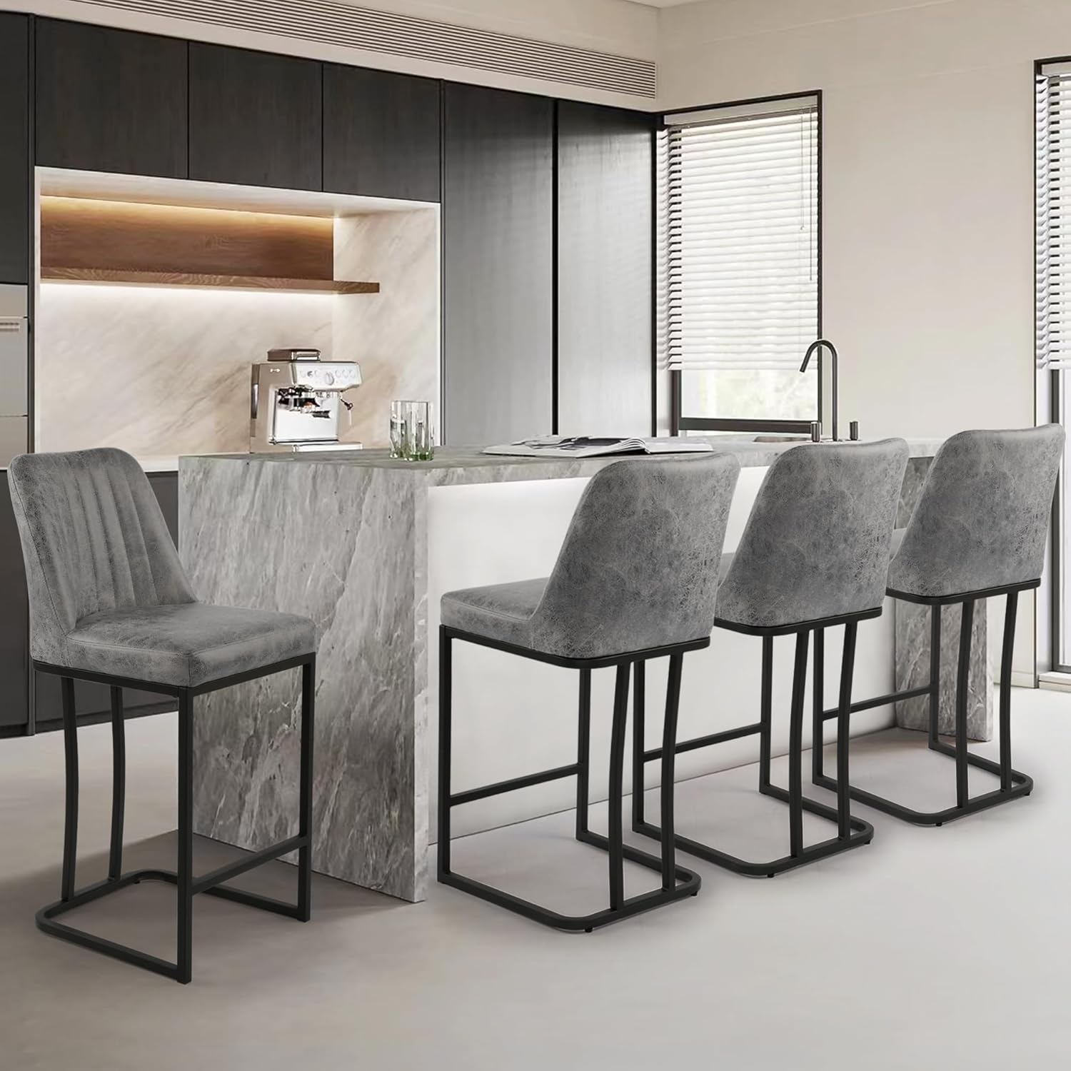 24.8 inch Bar Stools Set of 4, - Commercial Kitchen Island ulasan dan harga