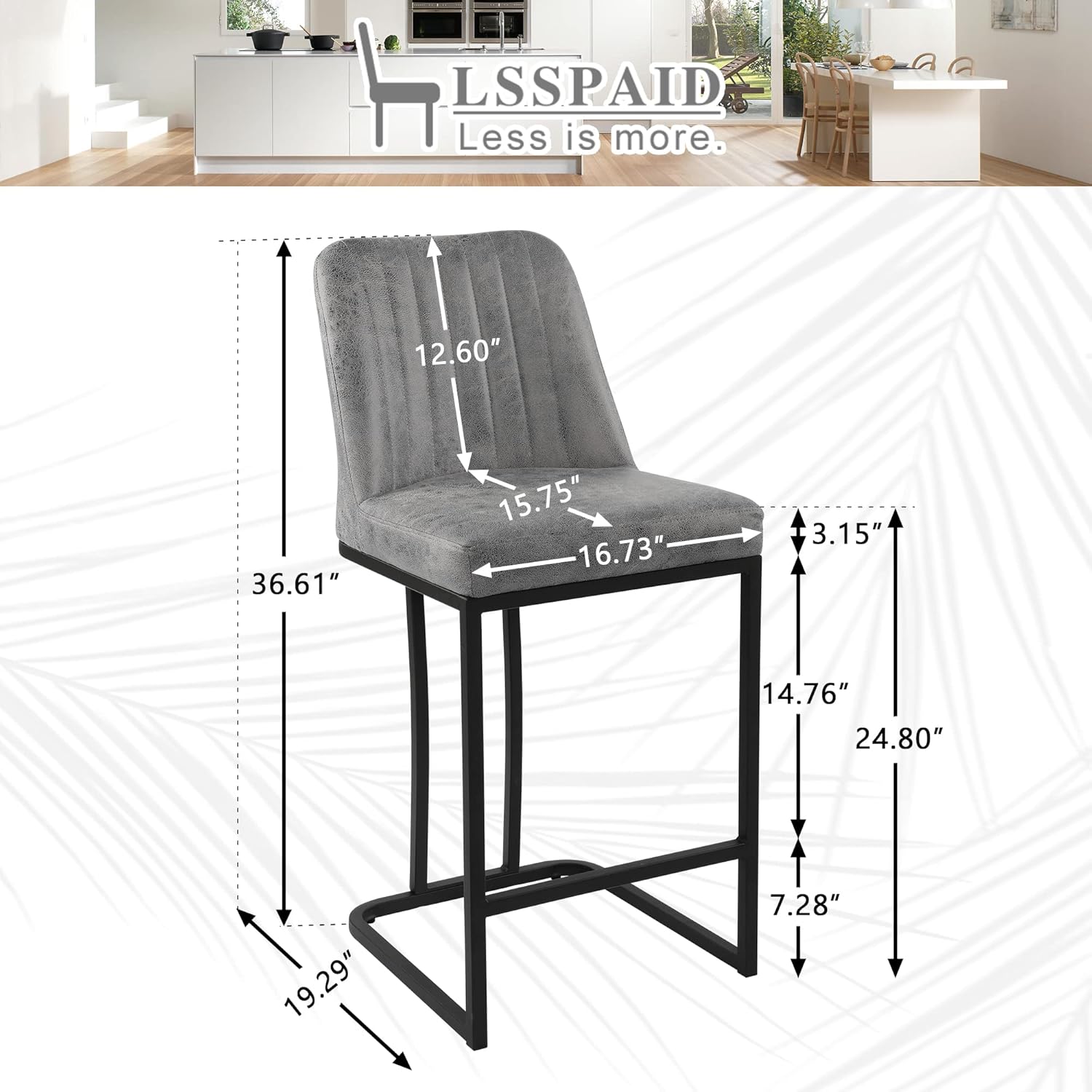 24.8 inch Bar Stools Set of 4, - Commercial Kitchen Island ulasan dan harga