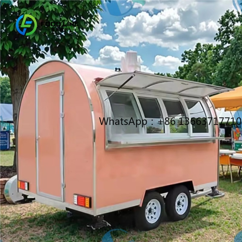 Customized Round Food Trailer  - Commercial Kitchen Windows ulasan dan harga