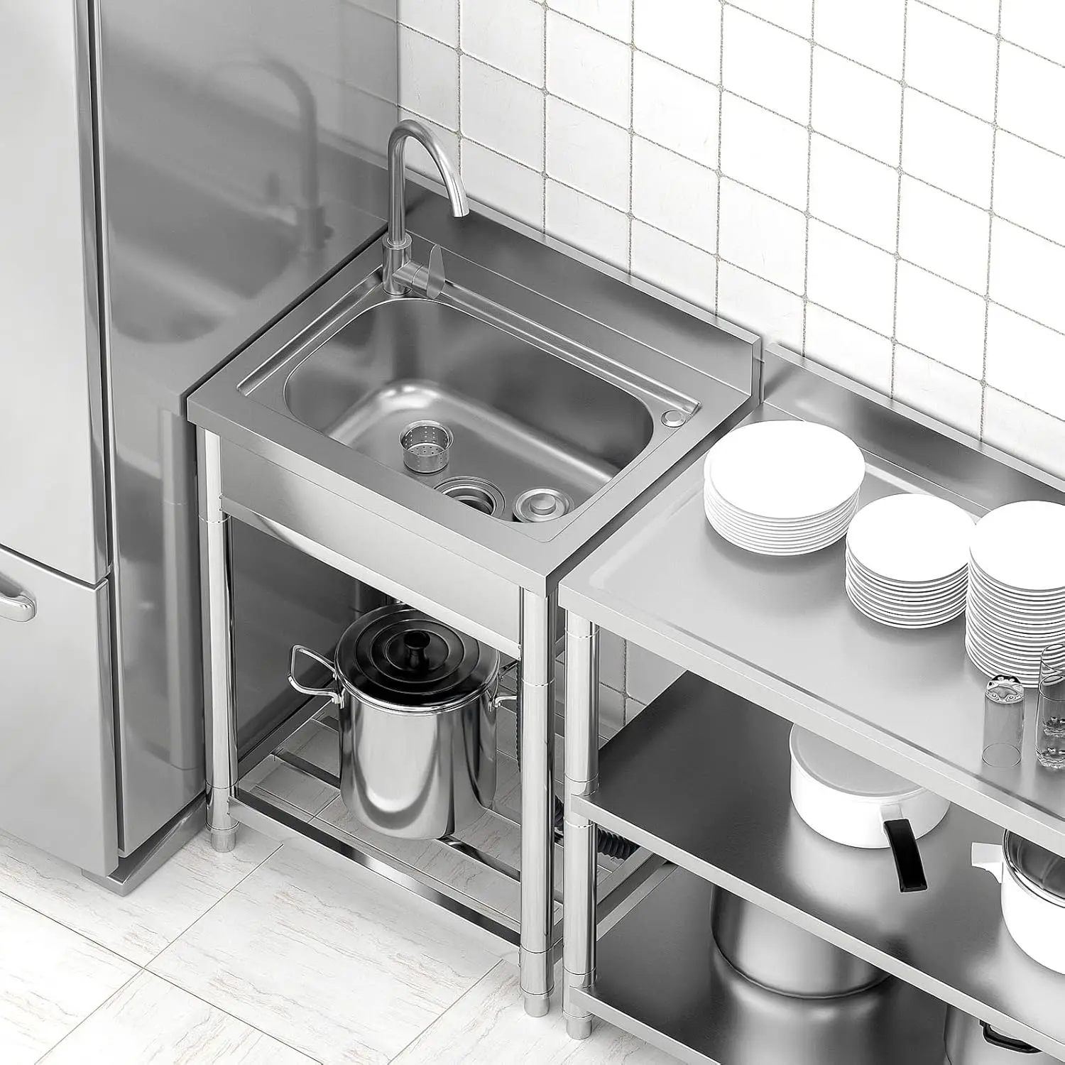 Free Standing Stainless-Steel  - Commercial Kitchen Set ulasan dan harga