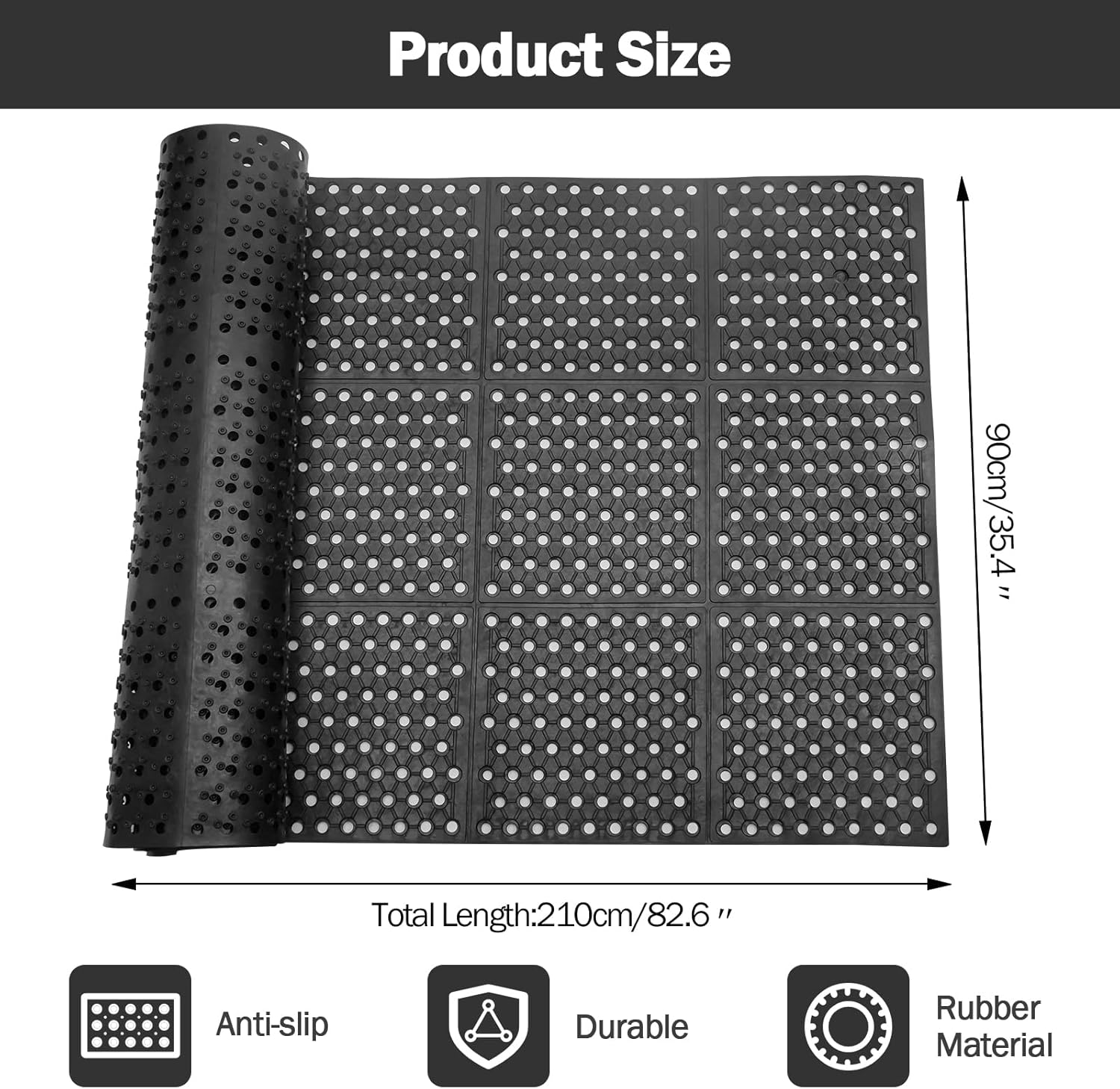 Anti-Fatigue Drainage Rubber M - Commercial Kitchen Mats ulasan dan harga