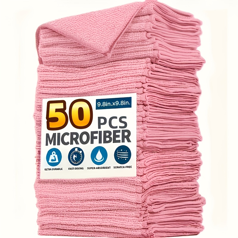 1-50Pcs Light Pink Microfiber  - Commercial Kitchen Tap ulasan dan harga