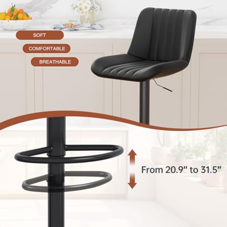 Modern Leather Bar Stools Swiv - Commercial Kitchen Island ulasan dan harga