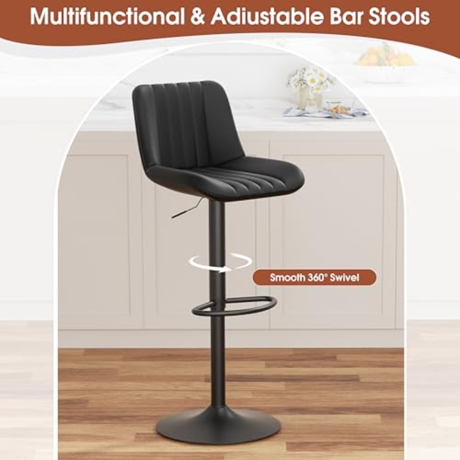 Modern Leather Bar Stools Swiv - Commercial Kitchen Island ulasan dan harga