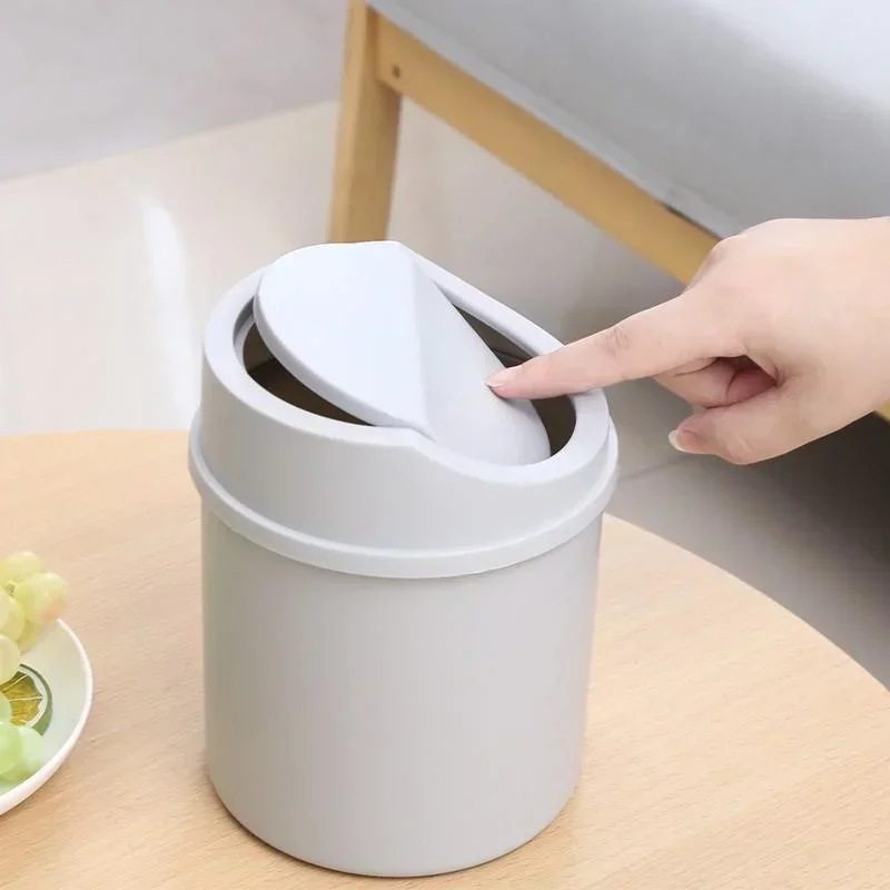 Mini Desktop Trash Can with Li - Commercial Kitchen Bin ulasan dan harga