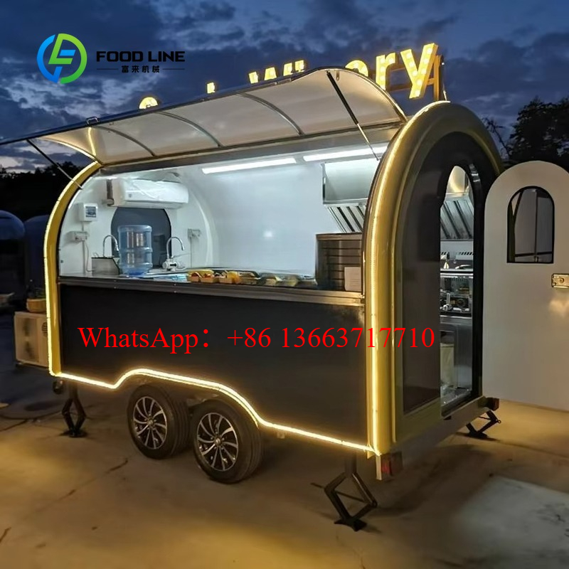 Customized Round Food Trailer  - Commercial Kitchen Windows ulasan dan harga