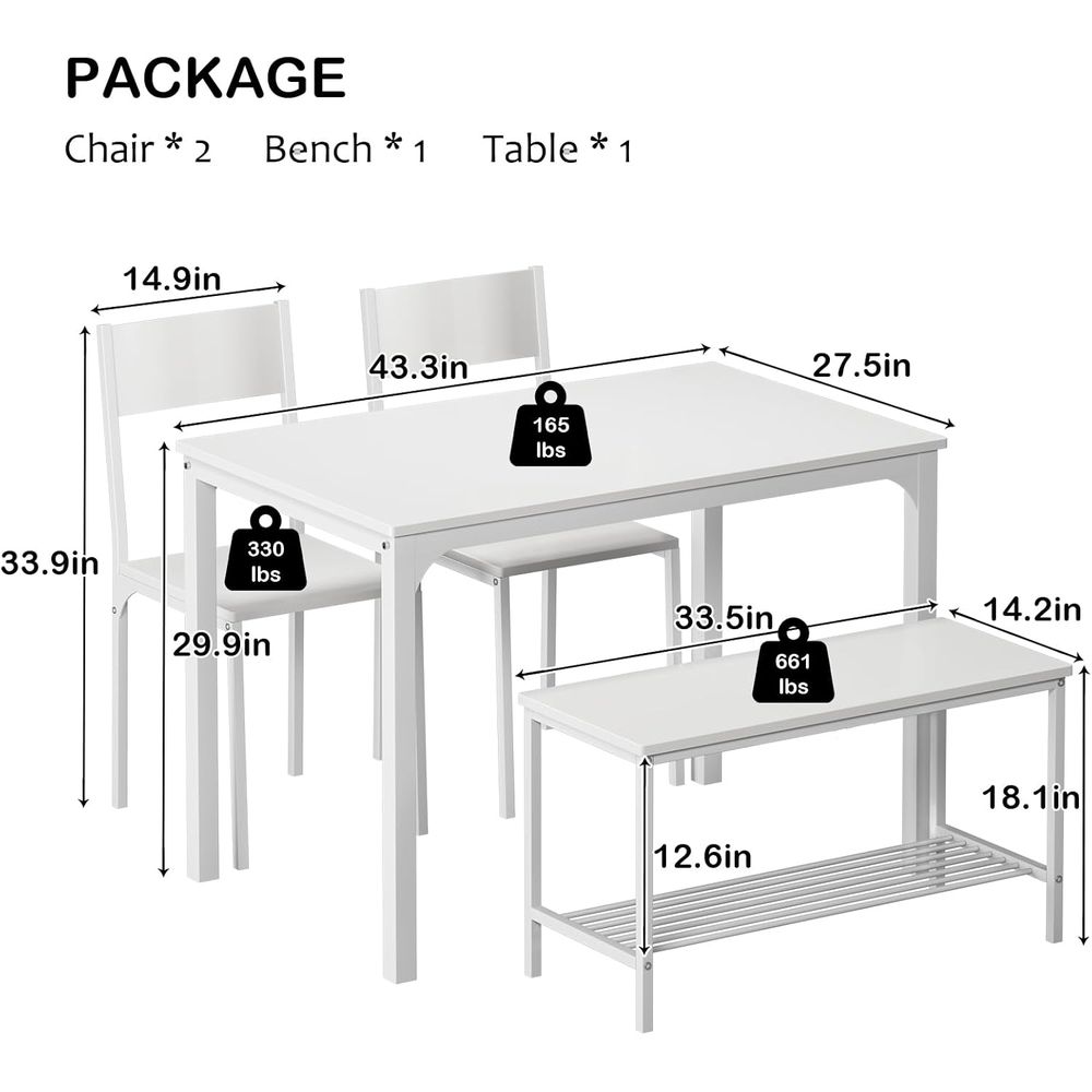 4 Pieces Dining Table Set, 43. - Commercial Kitchen Set ulasan dan harga