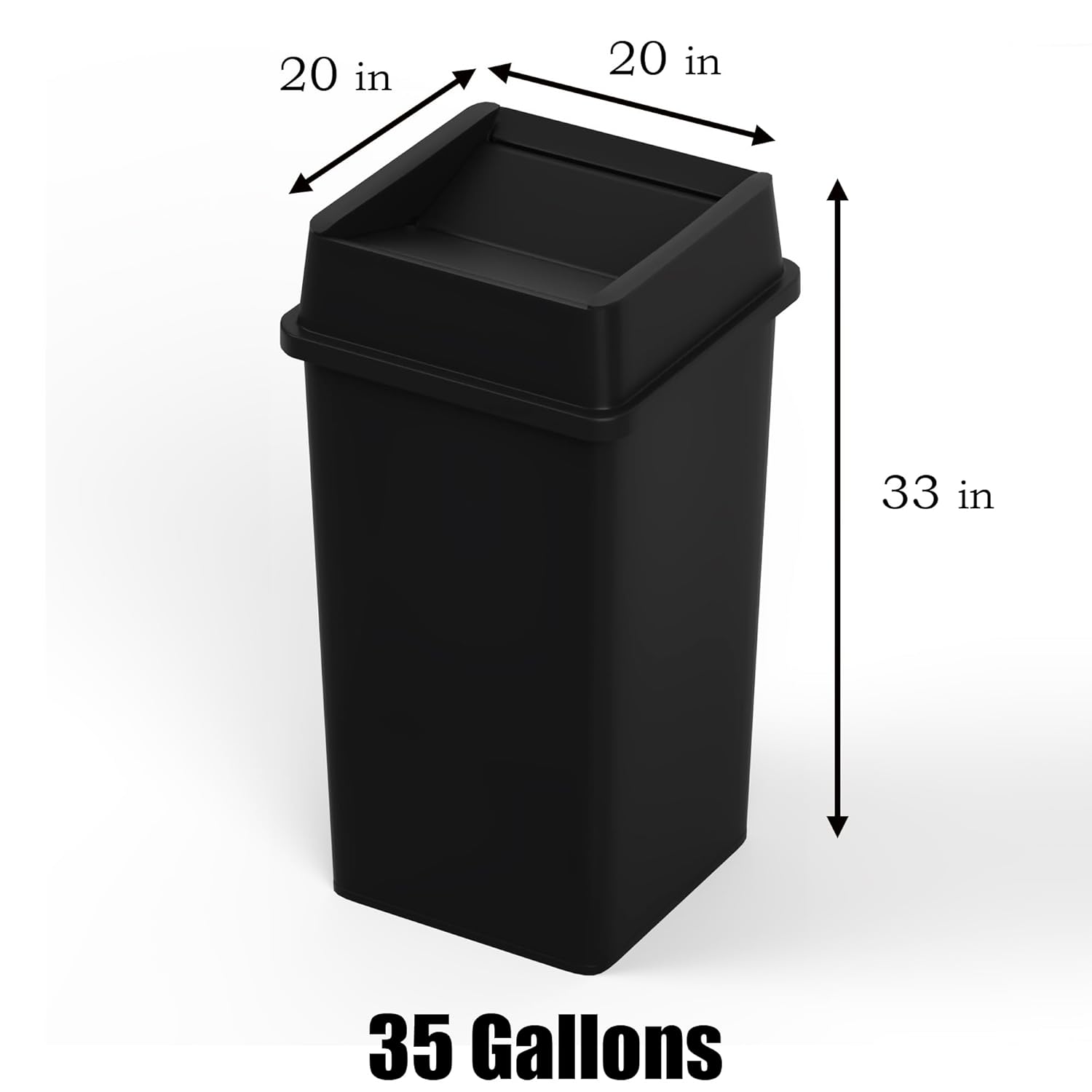 35 Gallon Black Square Commerc - Commercial Kitchen Garbage Can ulasan dan harga