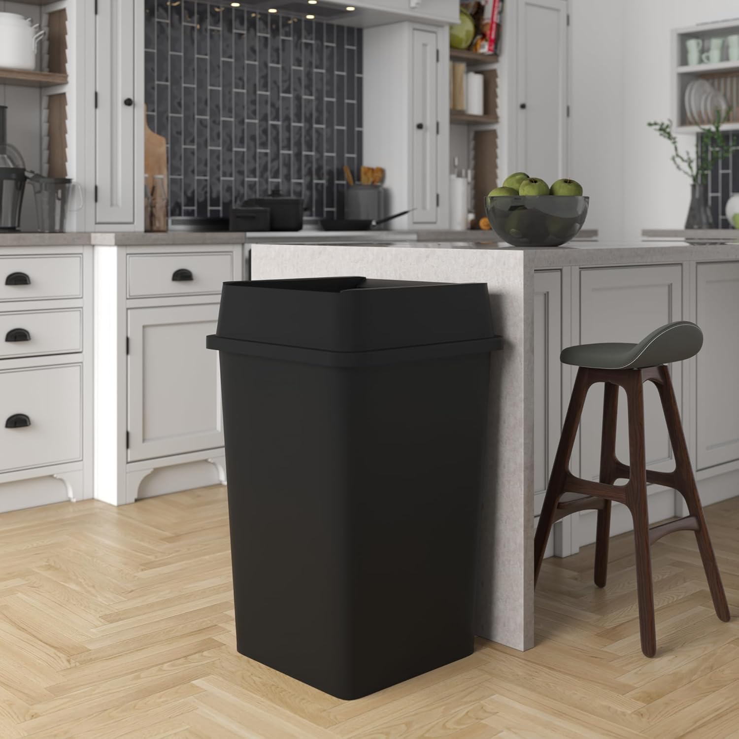 35 Gallon Black Square Commerc - Commercial Kitchen Garbage Can ulasan dan harga