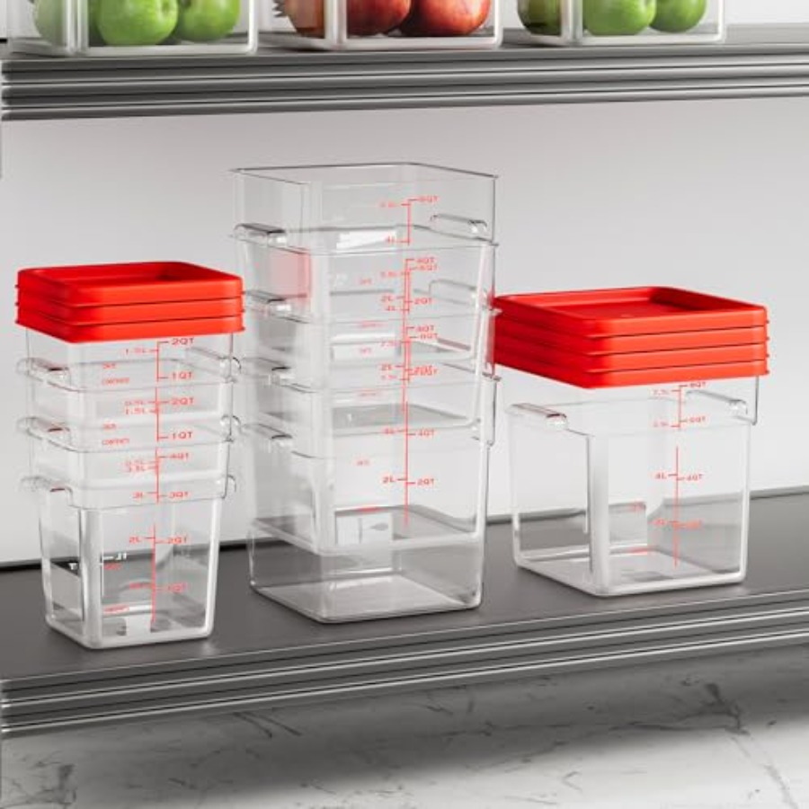 6 Quart Set of 4 Food Storage  - Commercial Kitchen Quart Containers ulasan dan harga