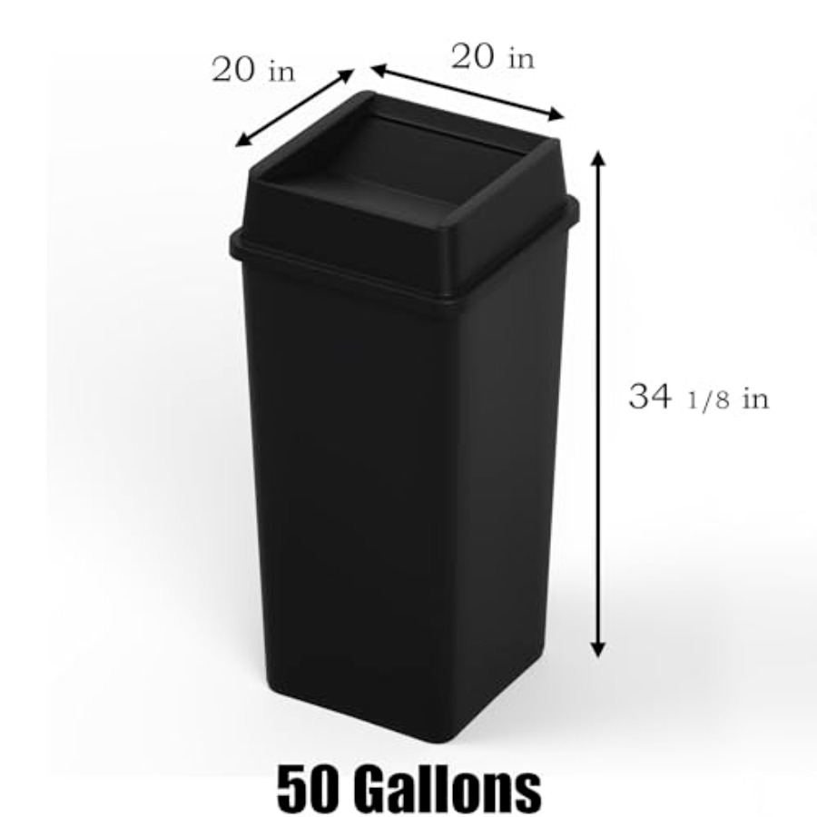 50 Gallon Black Square Commerc - Commercial Kitchen Garbage Can ulasan dan harga