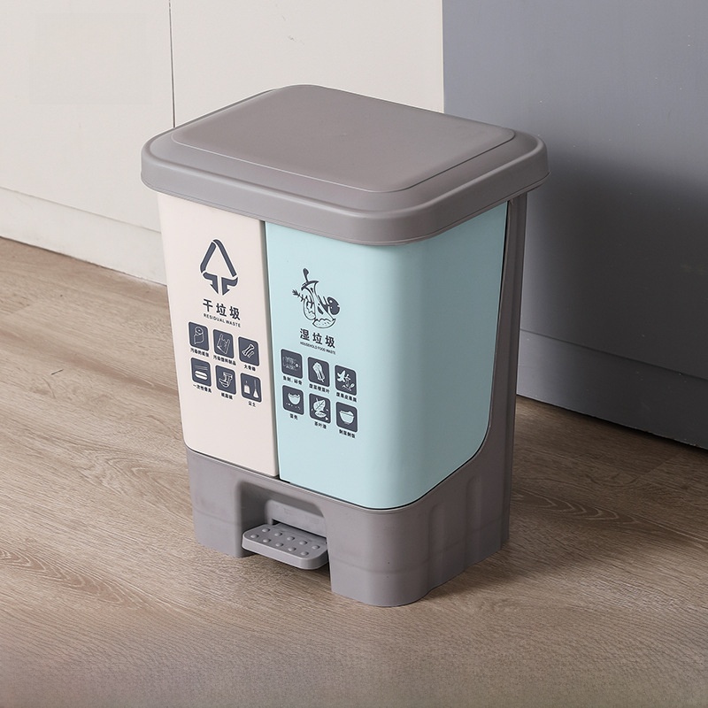 New L Double Barrel Foot Pedal - Commercial Kitchen Garbage Can ulasan dan harga