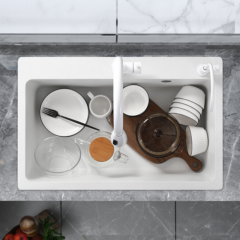 Quartz Stone White Sink Large  - Commercial Kitchen Dishwasher ulasan dan harga