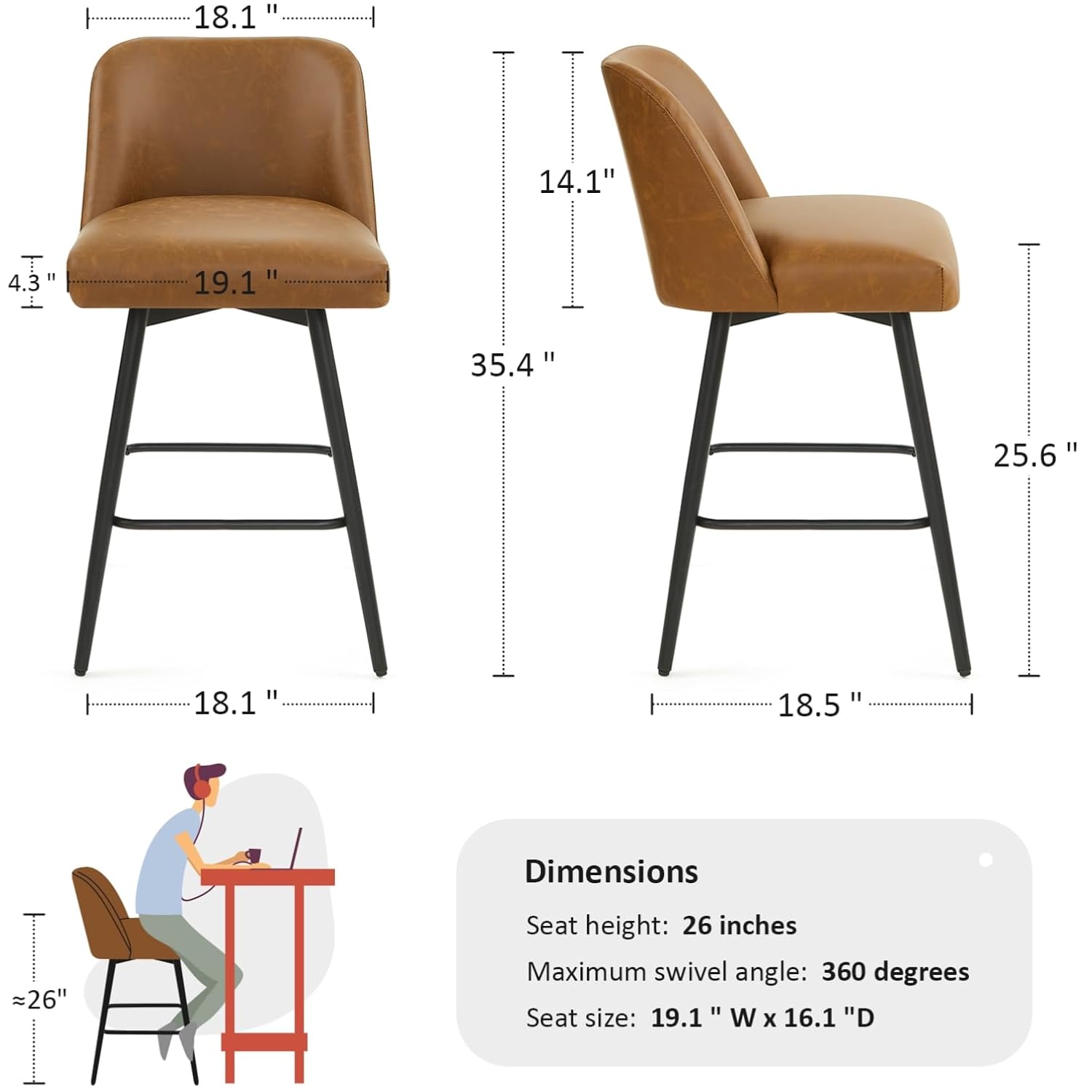 360°Swivel Counter Height Bar  - Commercial Kitchen Set ulasan dan harga